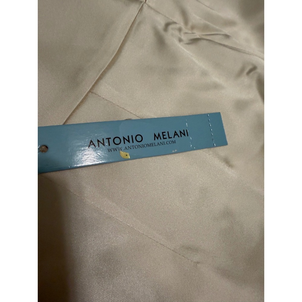 Antonio Melani Ivory Satin Pencil Skirt Zipper Back Women Size Petite - Picture 3 of 11